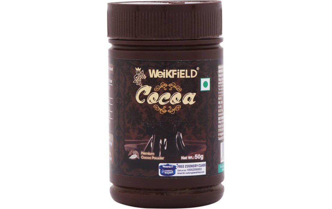 Weikfield Cocoa, Premium Cocoa Powder   Plastic Jar  50 grams